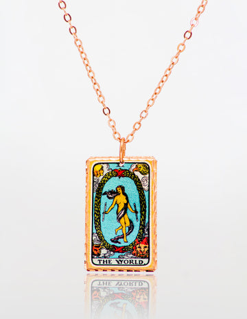 The World Dünya Tarot Kartı Kolye