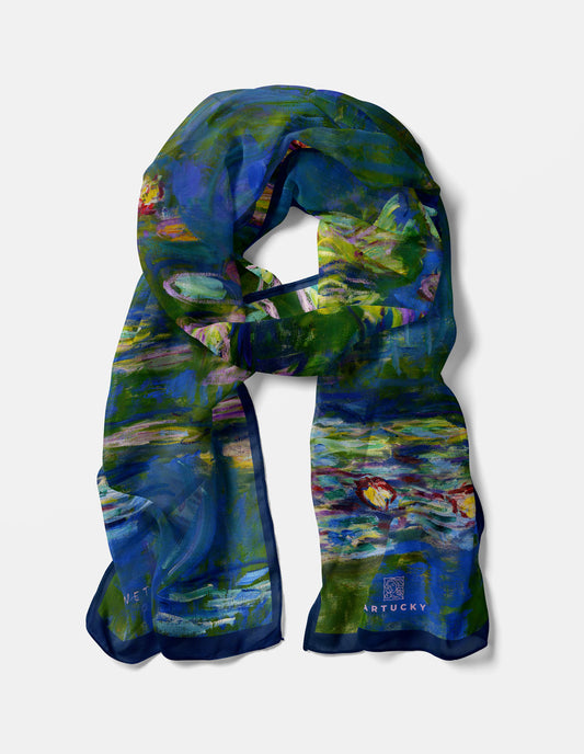 Monet Water Lilies Uzun Fular
