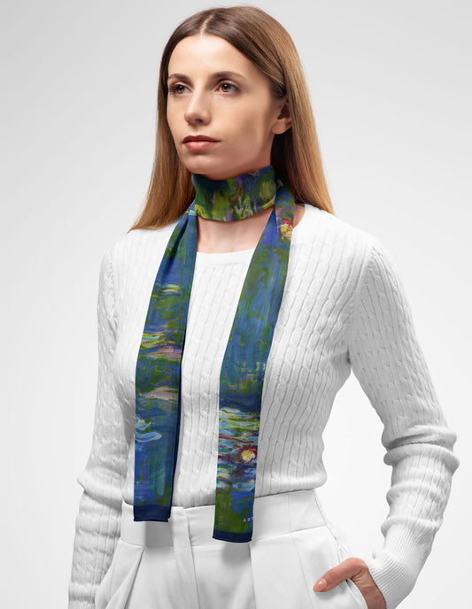 Monet Water Lilies Uzun Fular