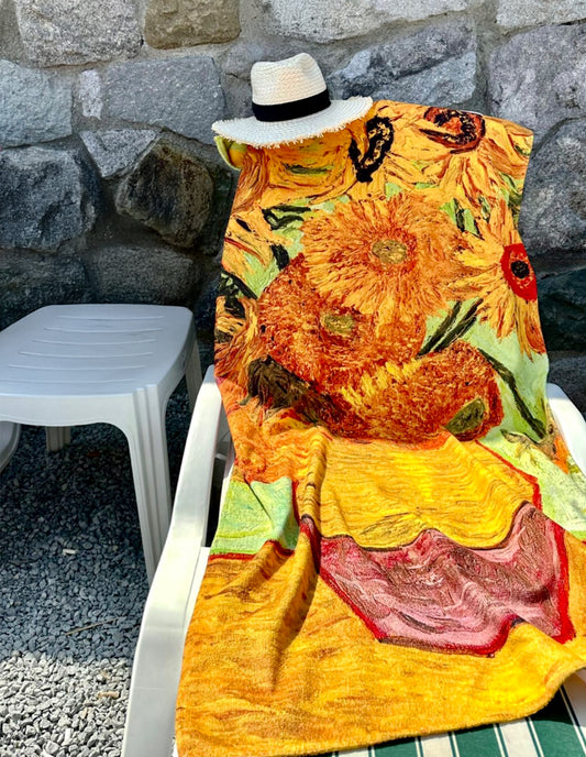 Van Gogh Sunflowers Plaj Havlusu