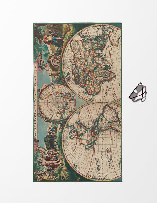 Vintage World Map Plaj Havlusu