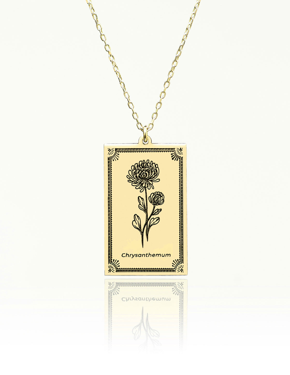 Chrysanthemum Kasım Ayı Doğum Çiçeği Kolye