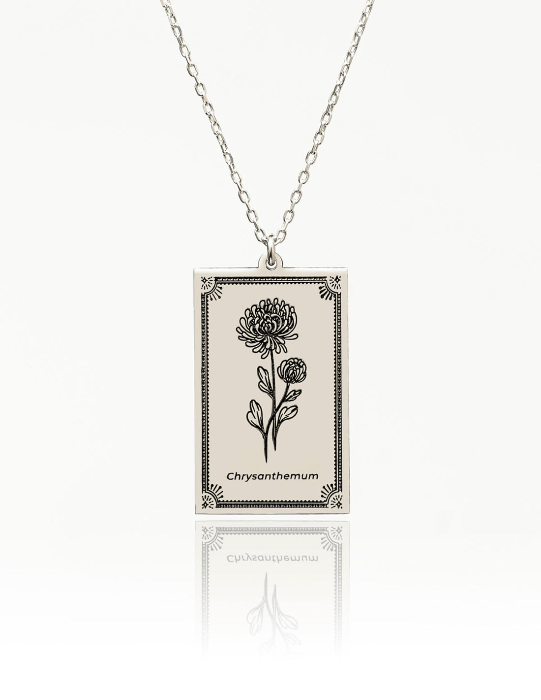 Chrysanthemum Kasım Ayı Doğum Çiçeği Kolye