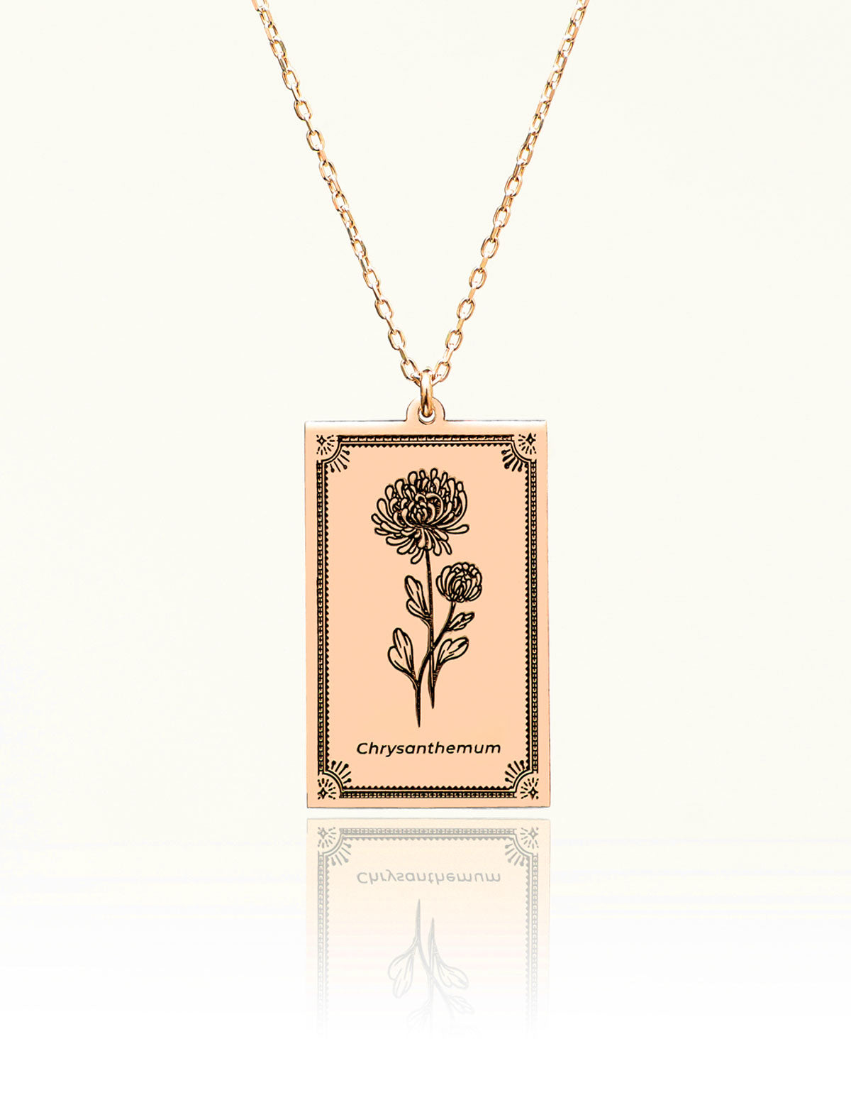 Chrysanthemum Kasım Ayı Doğum Çiçeği Kolye
