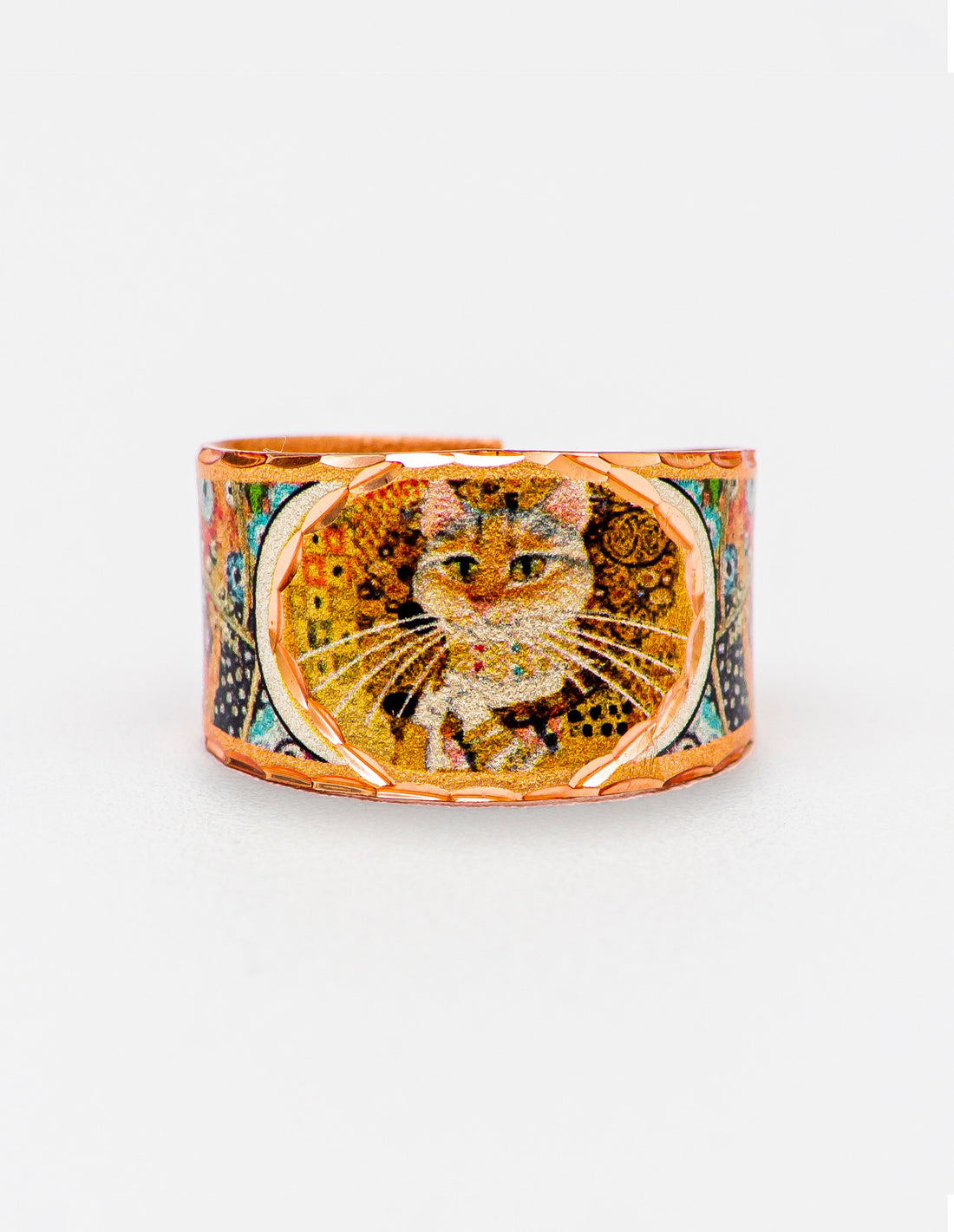 Gustav Klimt Gold Cat Tasarım Yüzük