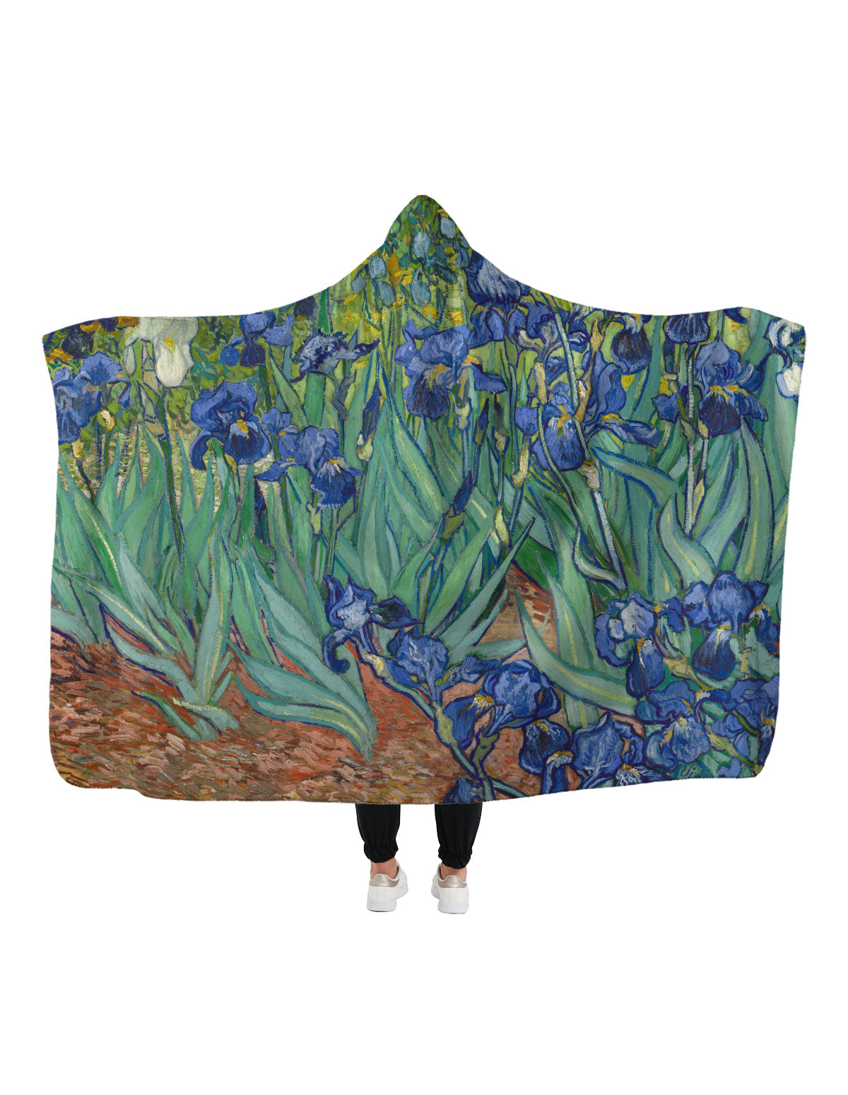 Vincent van Gogh Irises Kapşonlu Battaniye