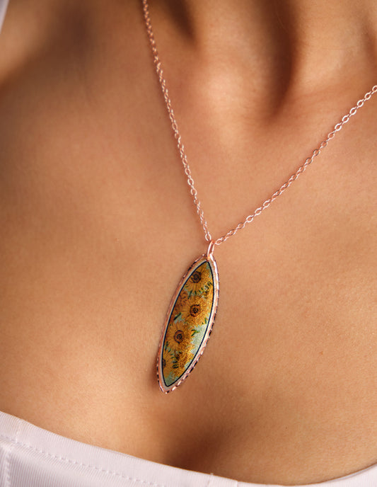 Van Gogh Sunflowers Tablo Tasarım Kolye