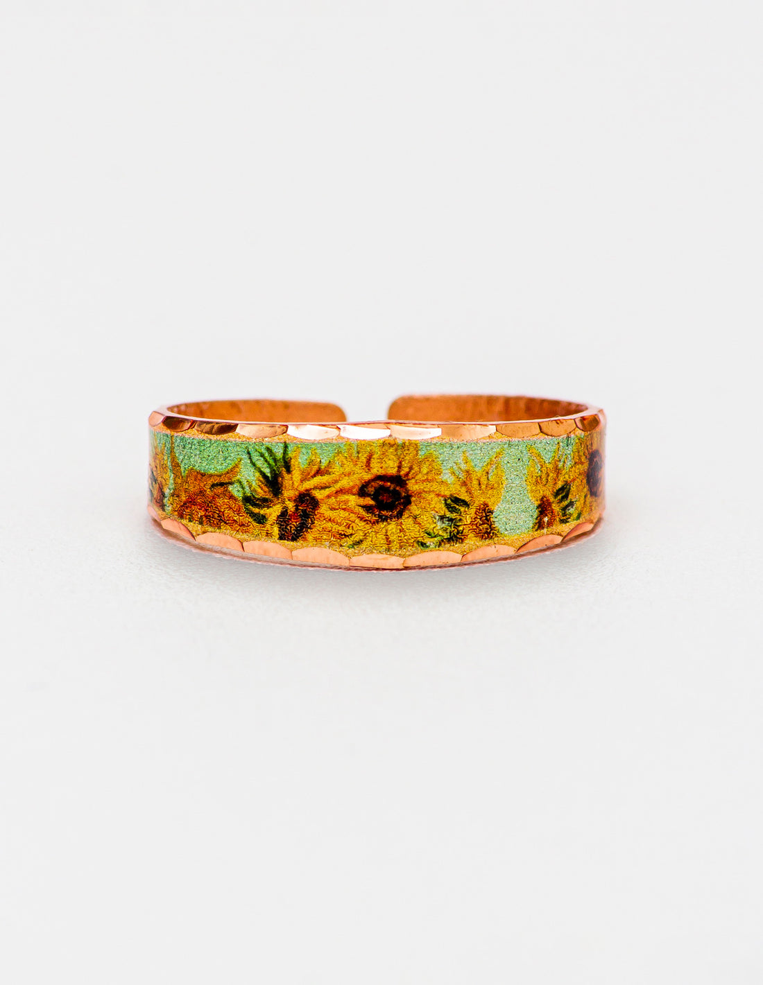 Van Gogh Sunflowers Tablo Tasarım İnce Yüzük