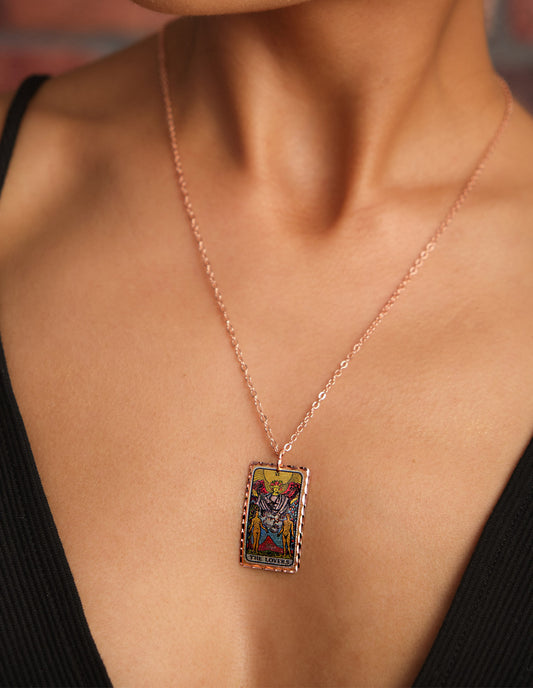 The Lovers Aşıklar Tarot Kartı Kolye