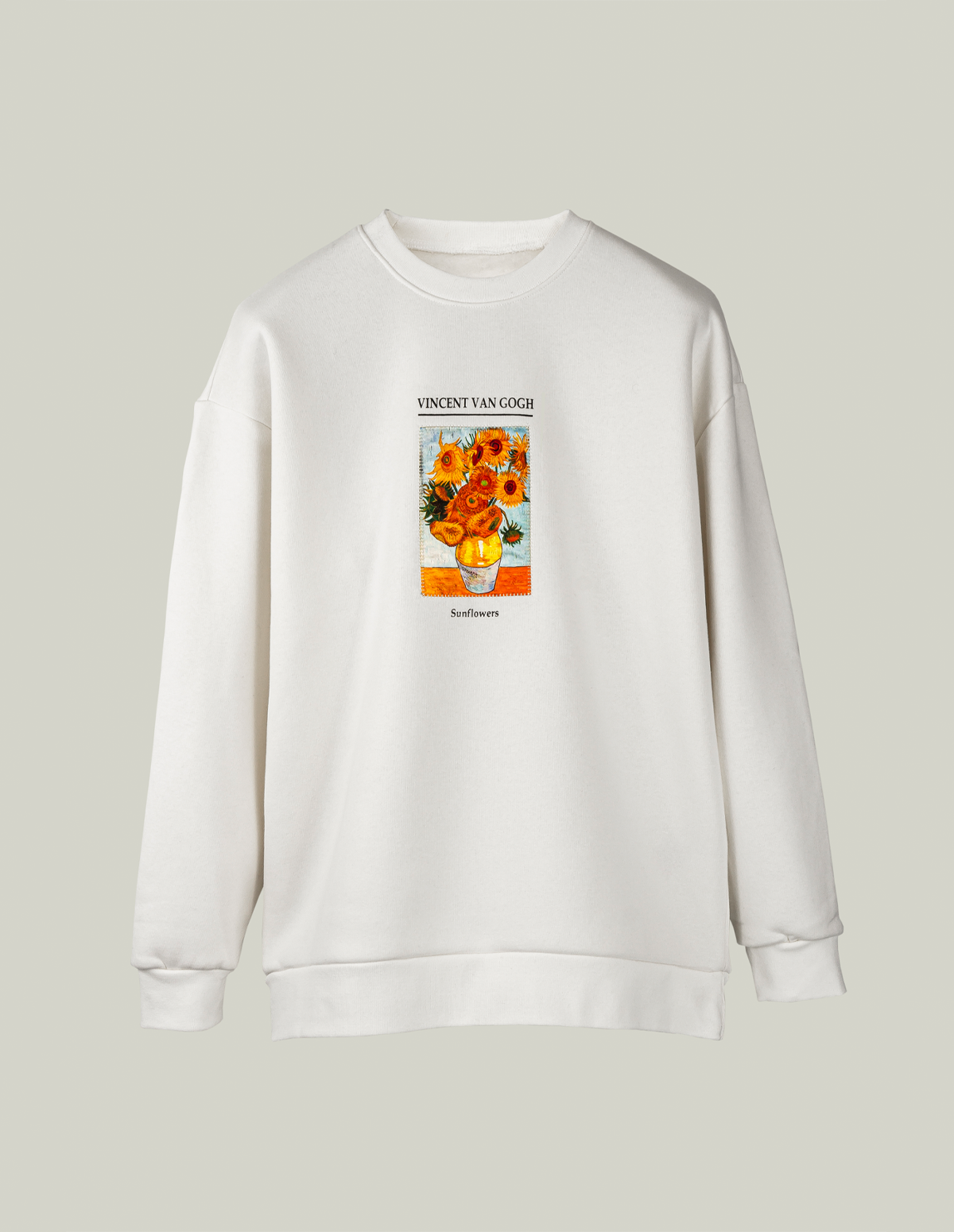 Vincent Van Gogh Sweatshirt Beyaz Sunflowers