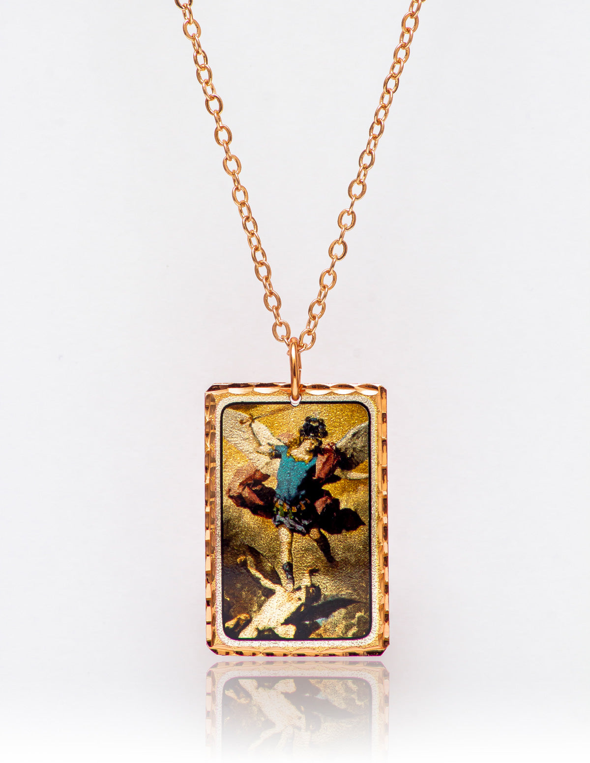 The Fall of the Rebel Angels Tablo Rectangle Tasarım Kolye