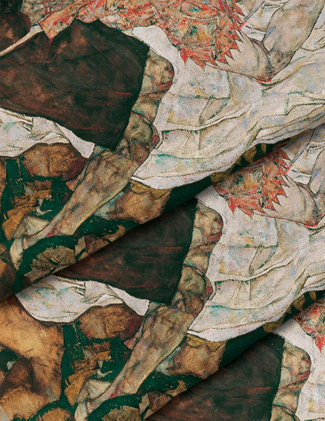 Egon Schiele 1915 Death and Girl Sanat Eseri Duvar Örtüsü