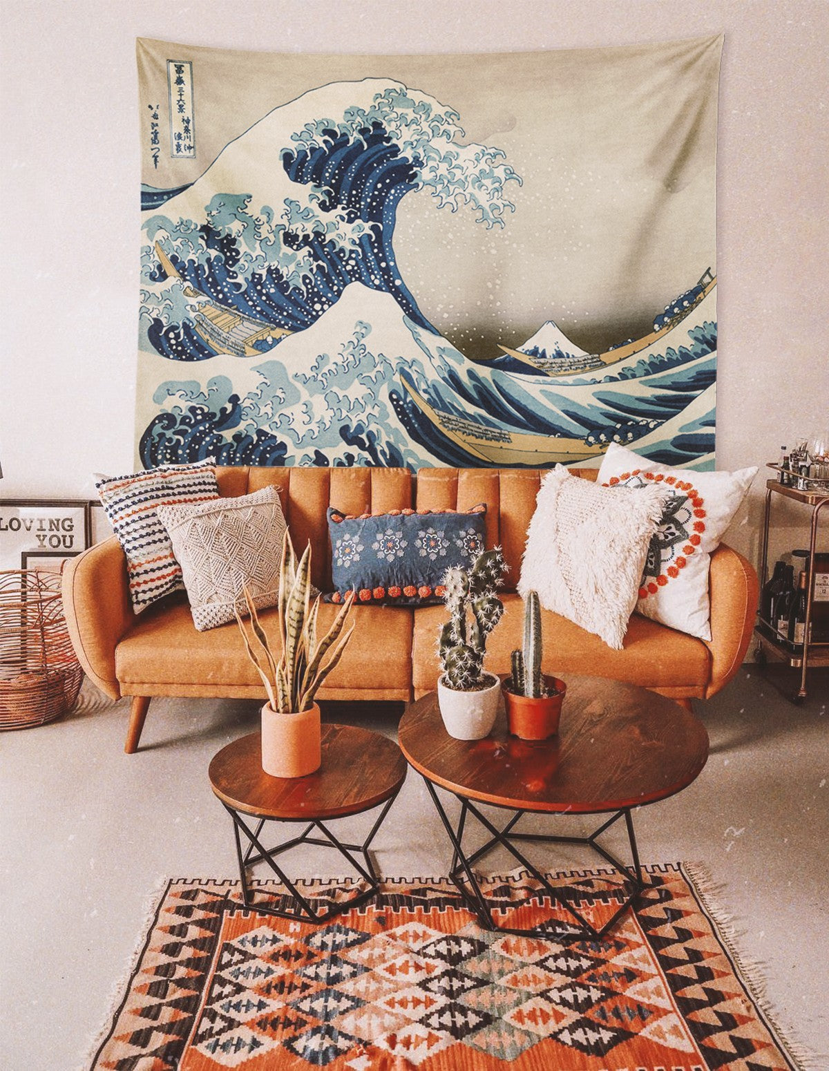 The Great Wave off Kanagawa Tablo Duvar Örtüsü