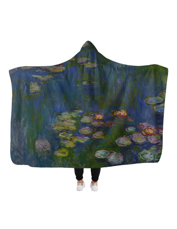 Claude Monet Nilüferler Kapşonlu Battaniye