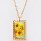 Vincent Van Gogh Sunflowers Near Tablo Rectangle Tasarım Kolye