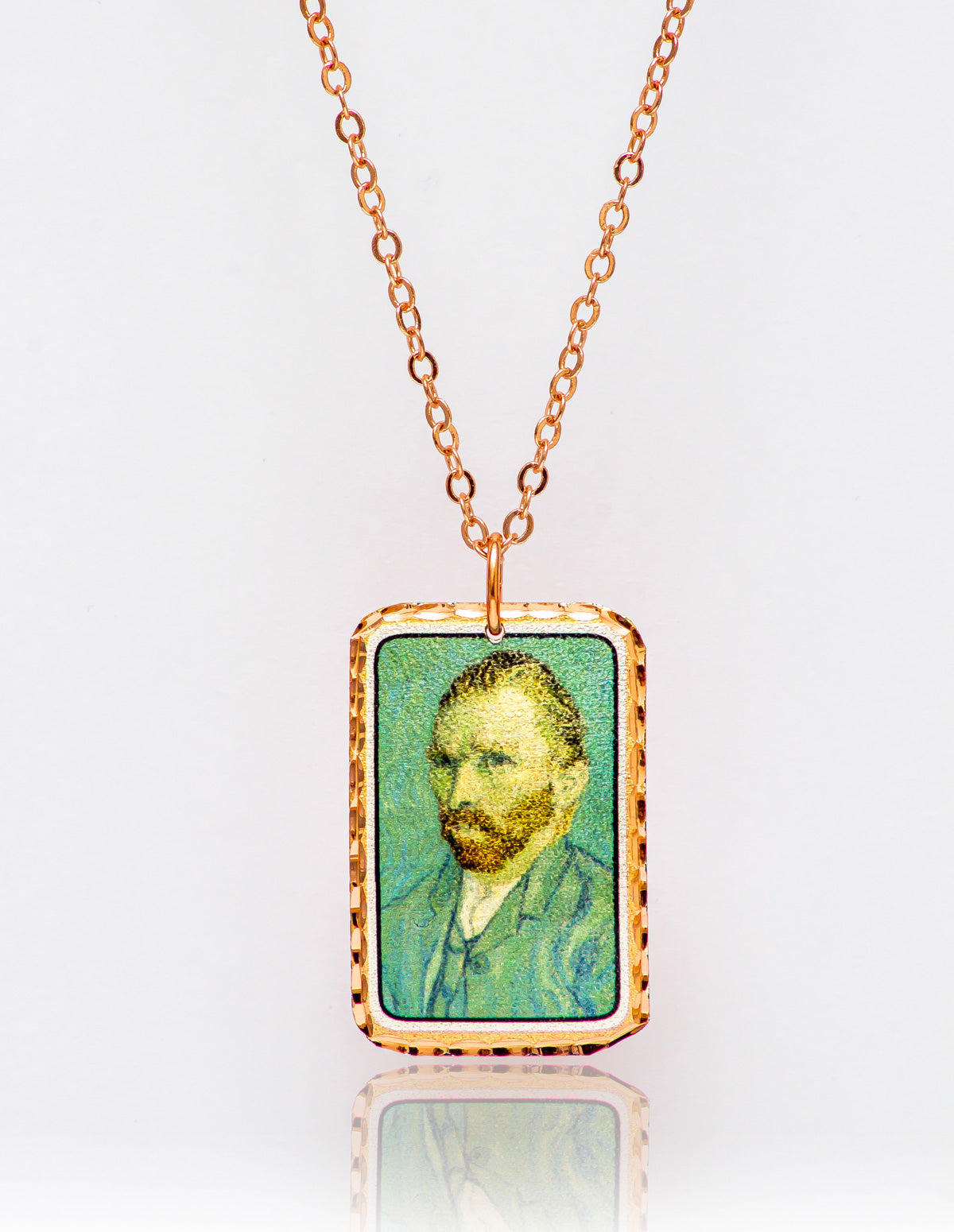 Vincent Van Gogh Self-Portrait 1889 Tablo Rectangle Tasarım Kolye